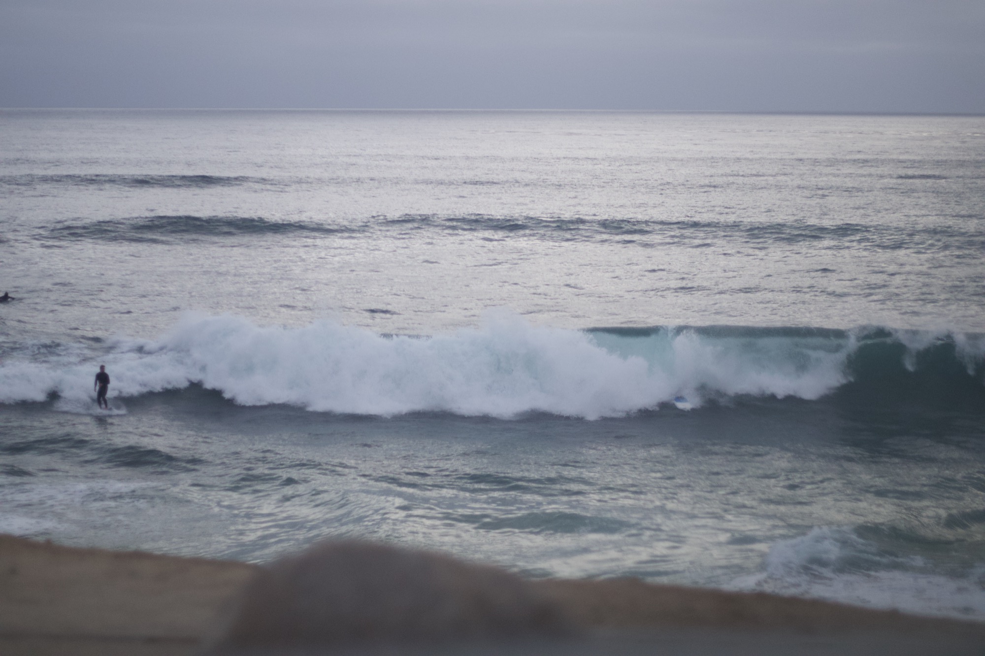 Oceanside coastline at dusk